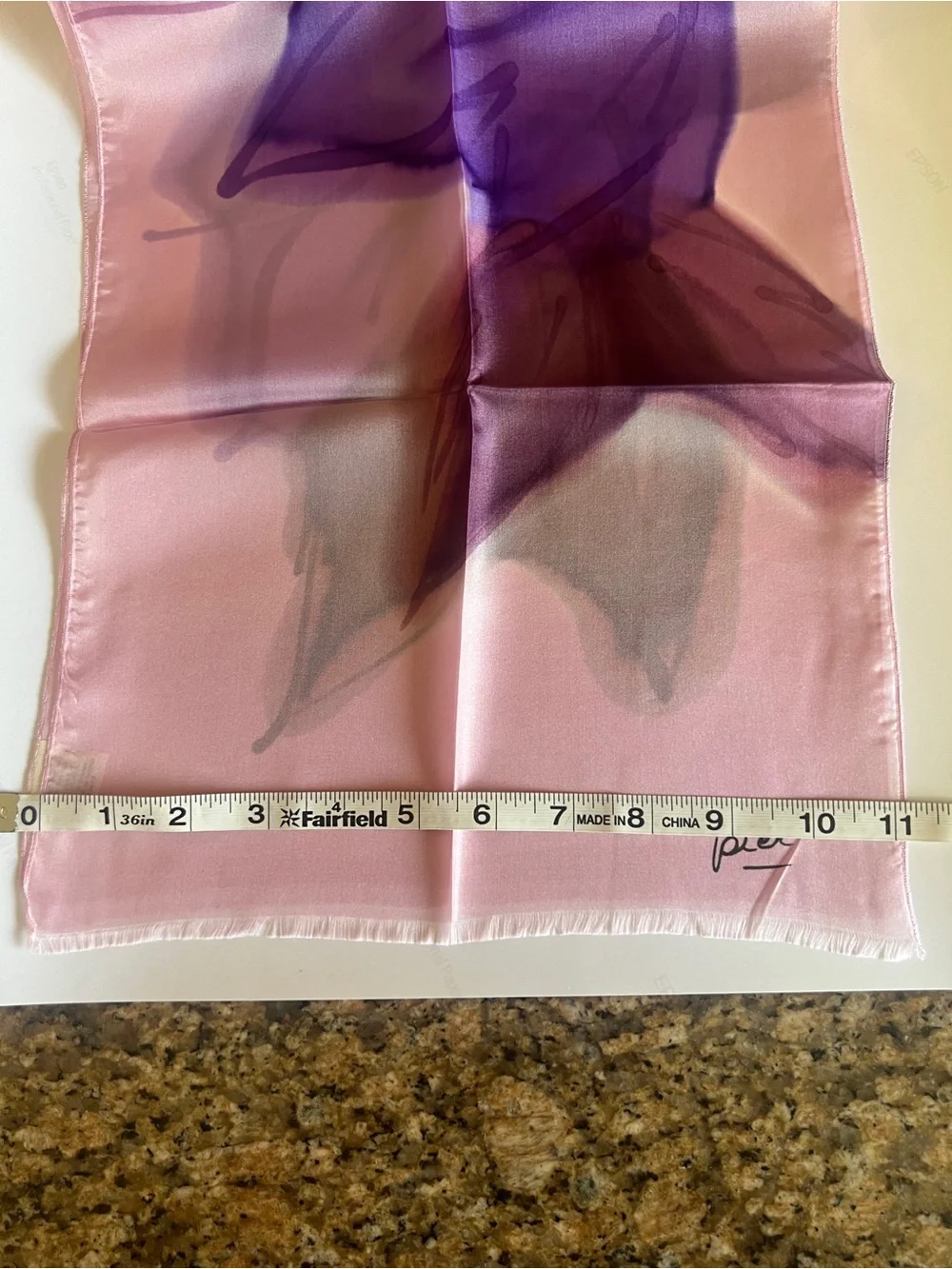 Vintage silk scarf- hand painted by Pier of Canada